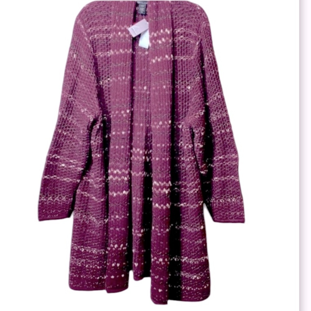 LANE BRYANT long cardigan in bordeaux